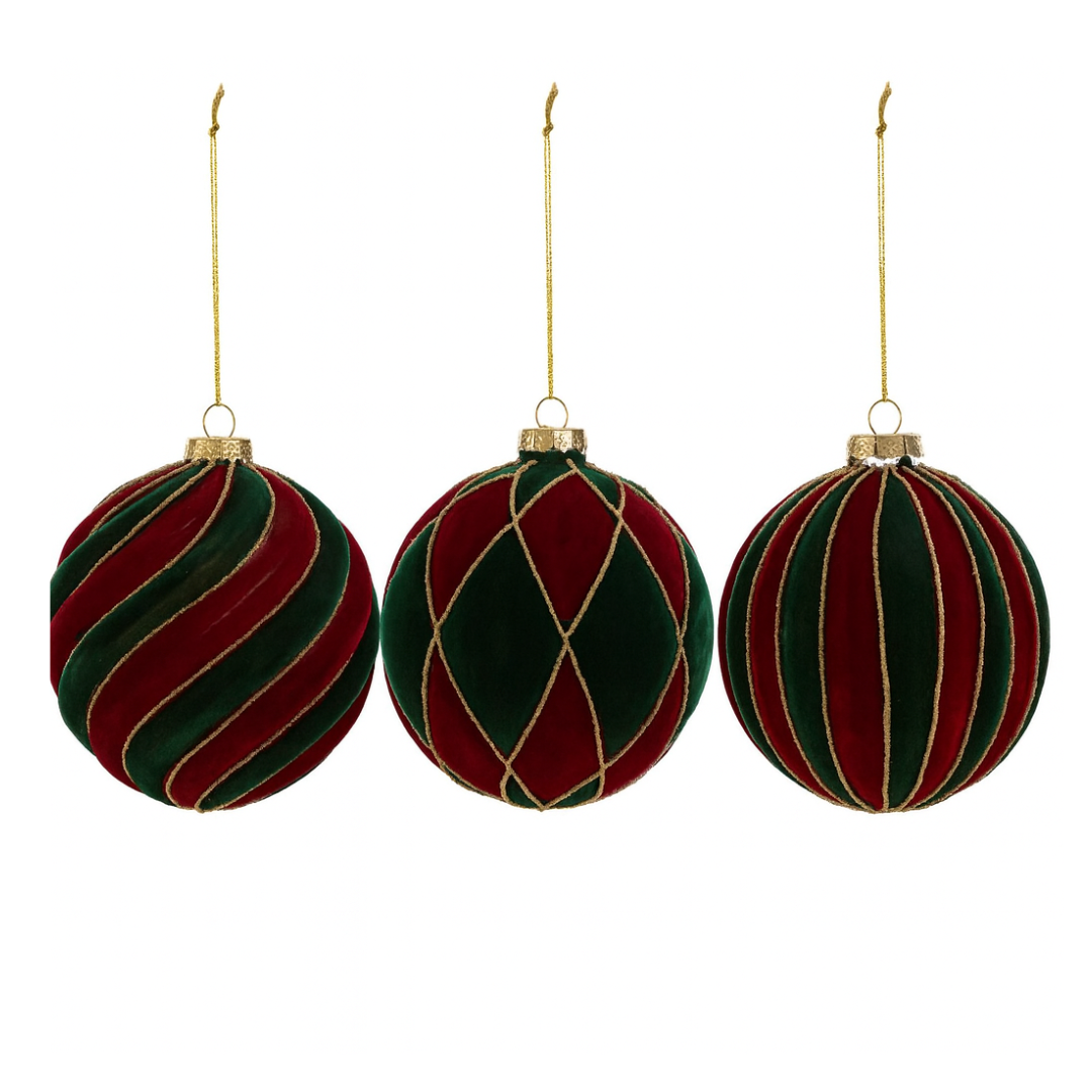 SFERA ARABESQUE VERDE E ROSSO D.10CM